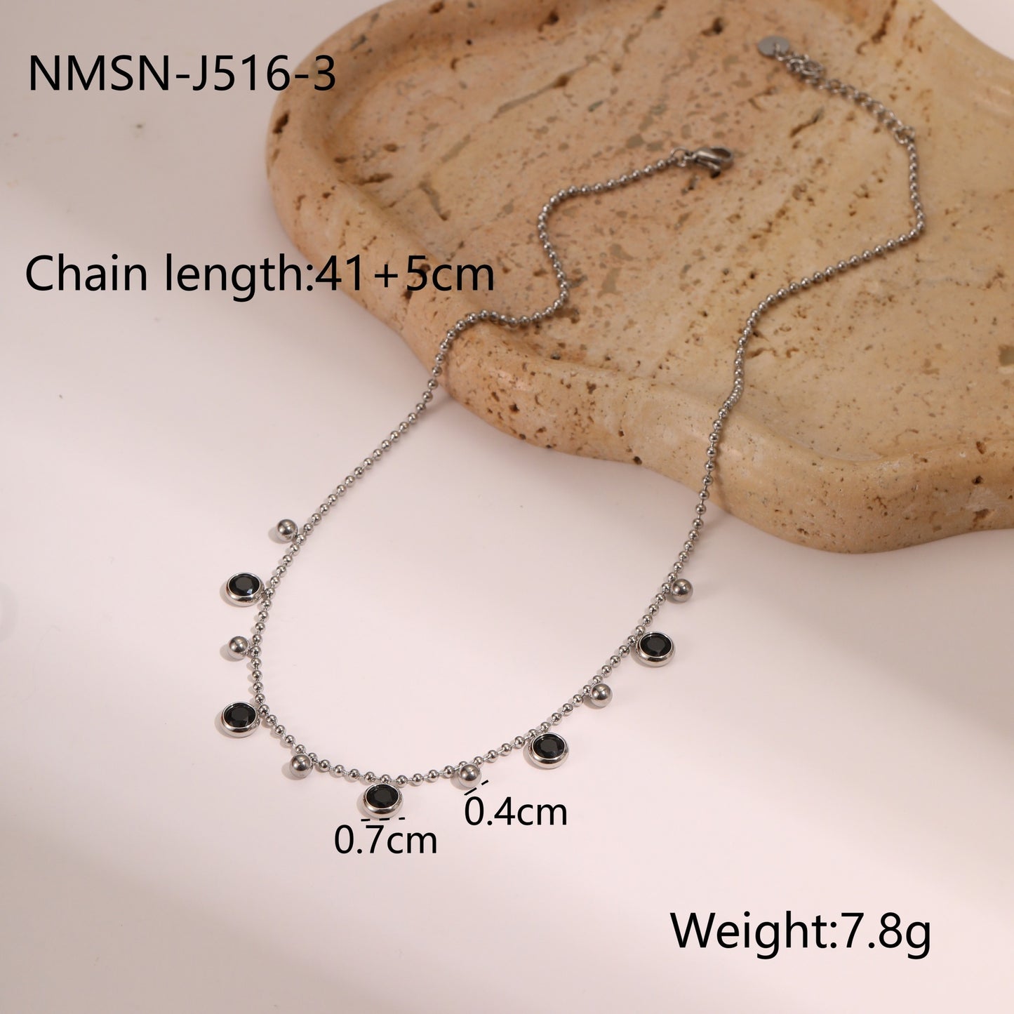Collana con pendente geometrico in acciaio inossidabile placcato oro 18 carati e frange di zirconi da donna