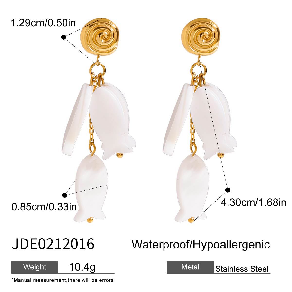 Luxury Elegant Geometric Shell Titanium Steel Earrings
