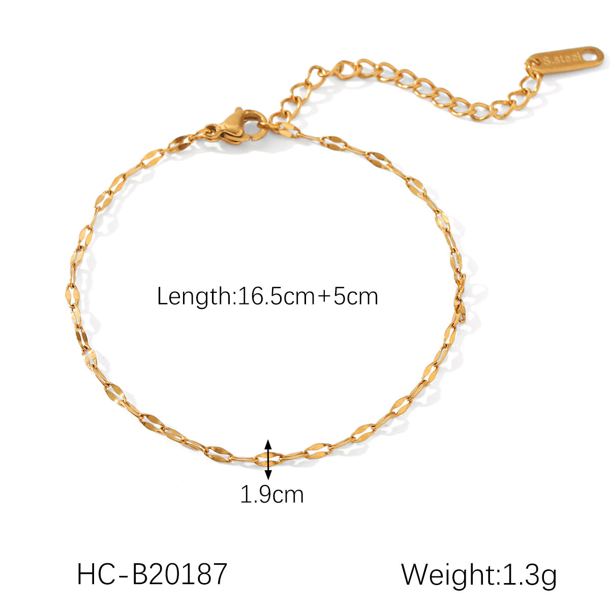 Bracciale in acciaio inossidabile geometrico stile INS con catena a corda ritorta, catena a lama, catena Figaro e catena Snake placcate in oro 18 carati