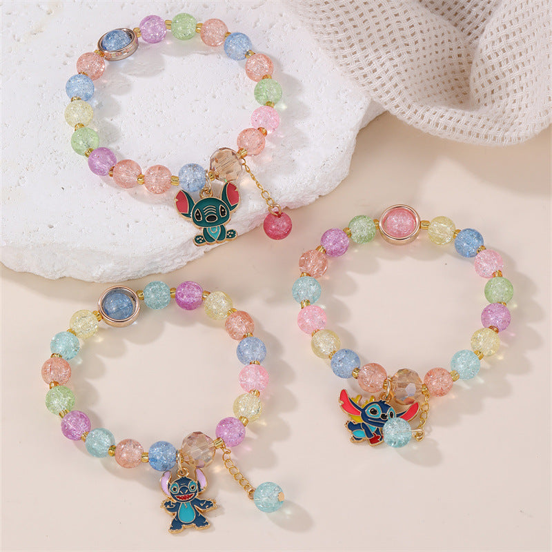 Bonita pulsera infantil para niñas con diseño de estrella hecha de plástico y resina con temática de la Princesa Anna