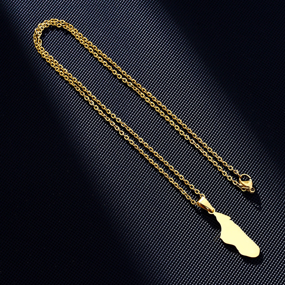 Collana Pendente Geometrica in Acciaio Inossidabile con Ciondolo in Acciaio al Titanio, Galvanizzata, a Catena O, Accessorio Moda Unisex