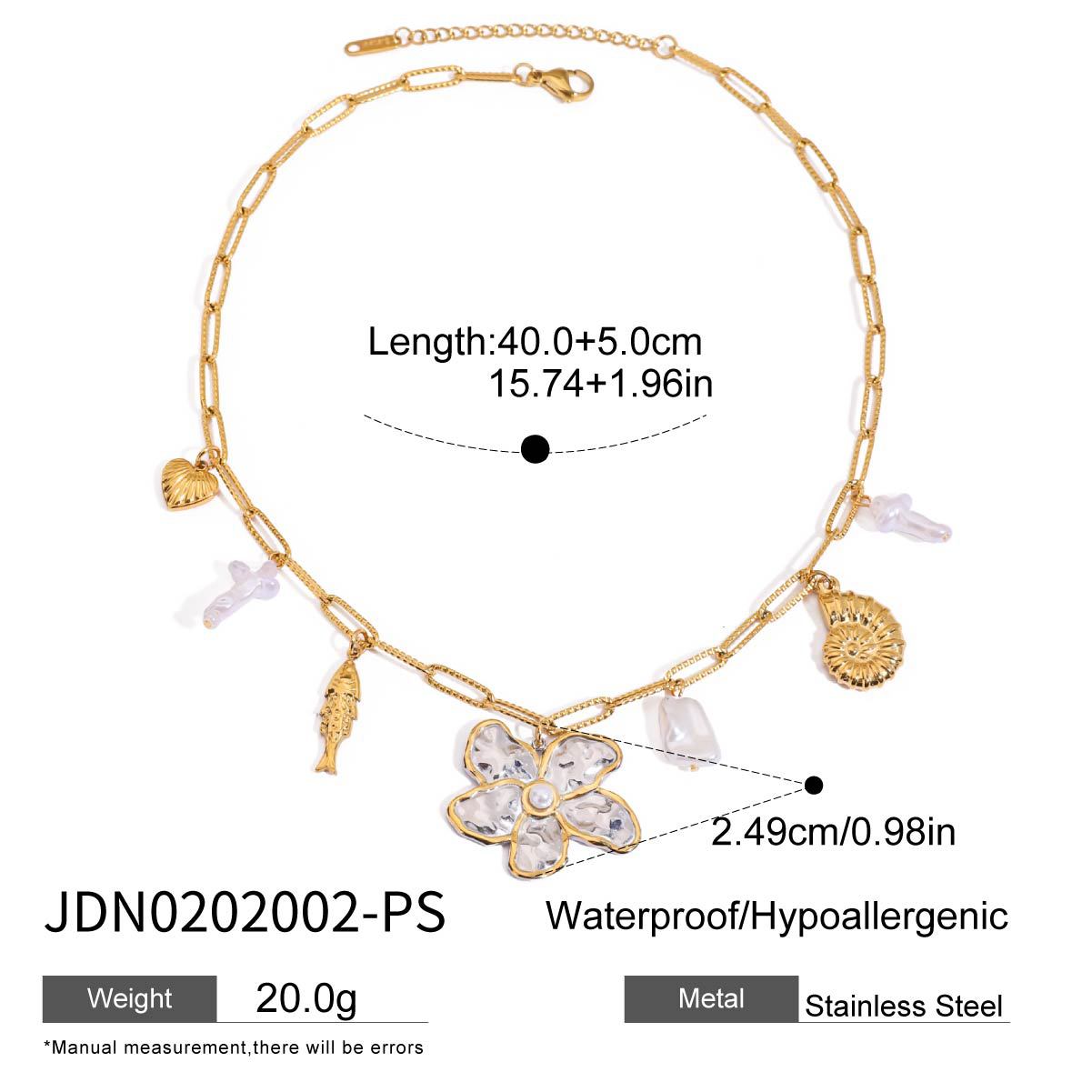 Collana con Pendente Geometrico Minimalista in Acciaio al Titanio con Accento di Perla d'Acqua Dolce, Catena in Acciaio Inossidabile Galvanizzato, Gioielli Eleganti da Donna