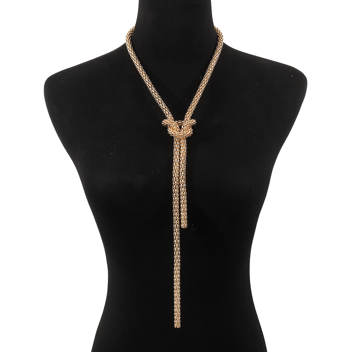 Sweet-Edgy Geometric Y-Shaped Linear Pendant Necklace for Women with Plated Finish and Tassel Detail