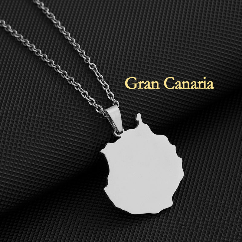 Collar con colgante geométrico de acero inoxidable con dije de acero de titanio y acabado galvanizado para uso unisex