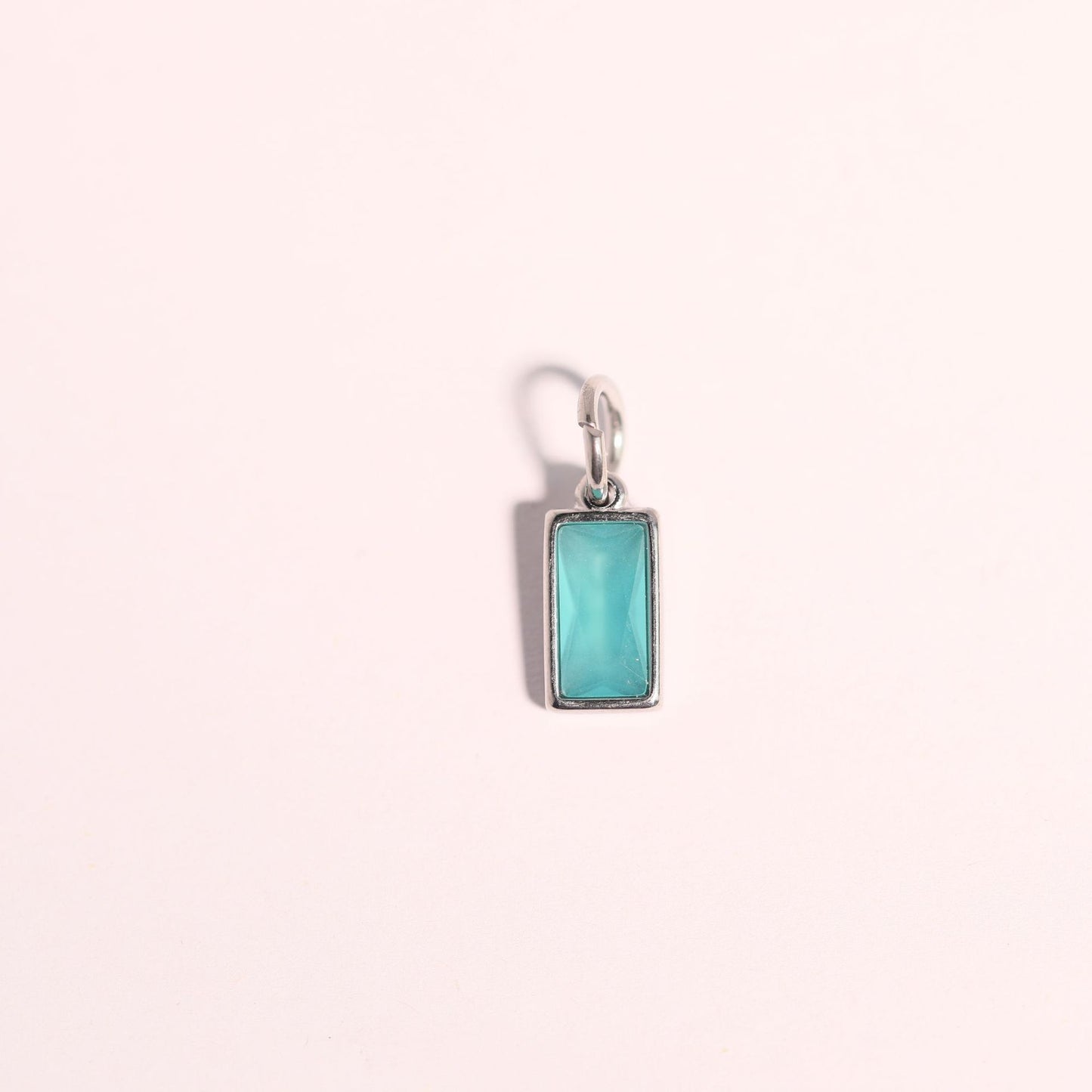 Minimalist Square Stainless Steel Pendant with Colorful Cubic Zirconia Plated Titanium Steel Charm Bar for Unisex