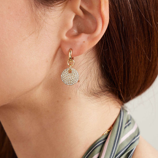 Geometric Stainless Steel Earrings with Rhinestone Inlay for Women, Electroplated Minimalist Fashion Jewelry