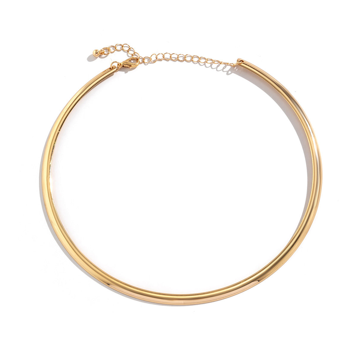 Collana girocollo da donna punk minimalista geometrica rotonda placcata in lega