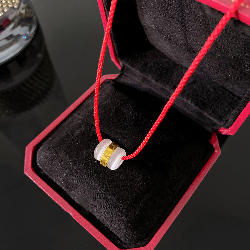 Sweet Sporty Fruit Geometric Acrylic Pendant Necklace with Plated Finish