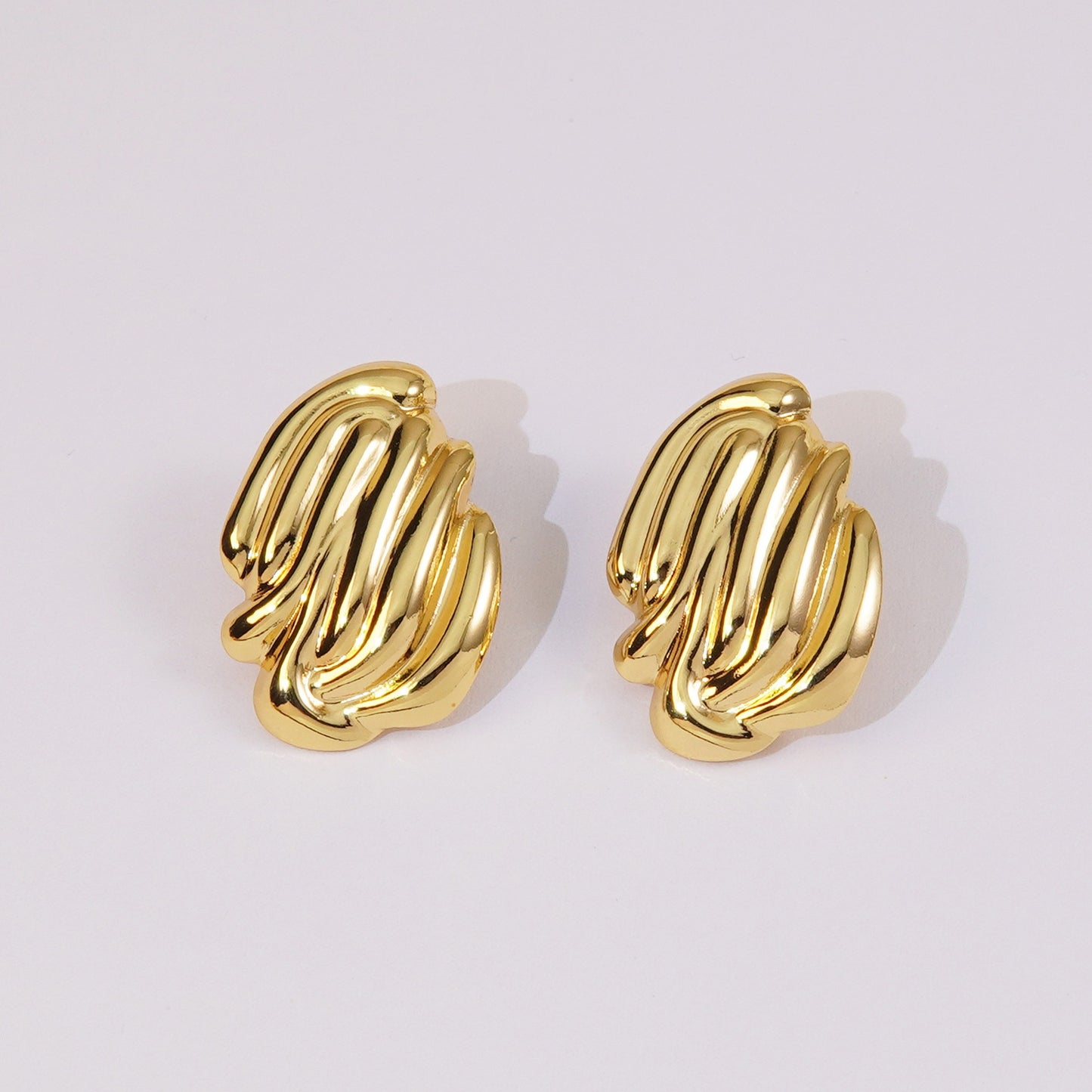 Pendientes de Acero Inoxidable con Estampado Lineal Geométrico Redondo, Elegantes y Vintage para Mujer