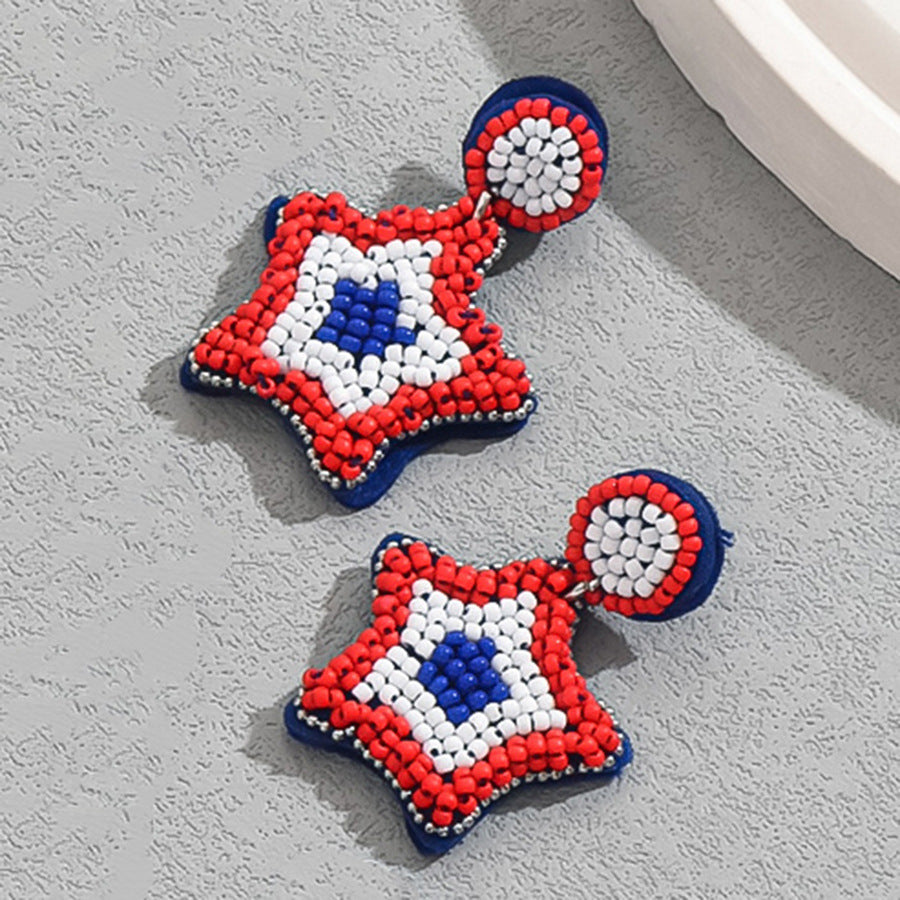 Set de pendientes minimalistas asimétricos de corazón y geométricos para mujer con engaste de micro-pavé y perlas