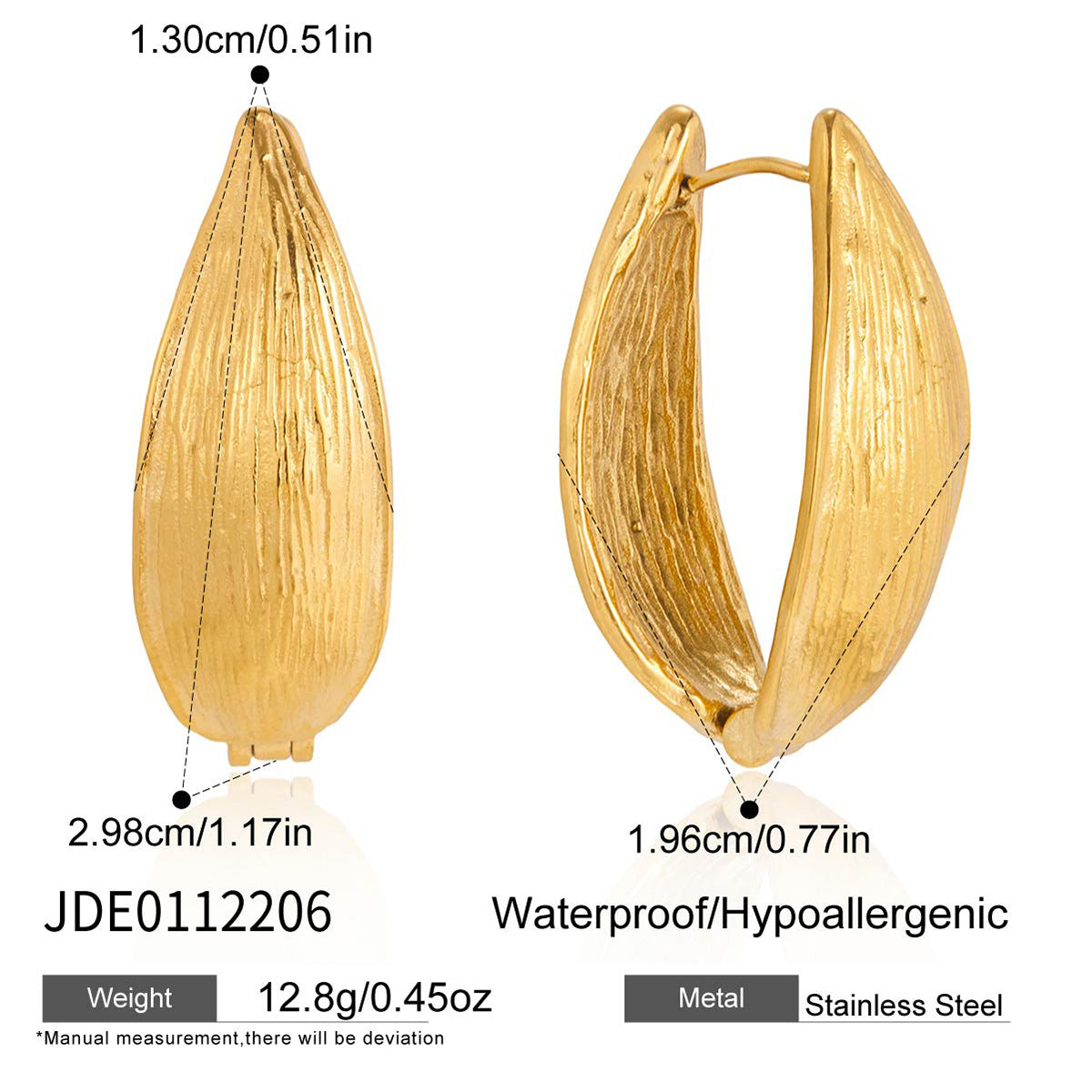 Elegant Geometric Floral Plated Stainless Steel Earrings for Women