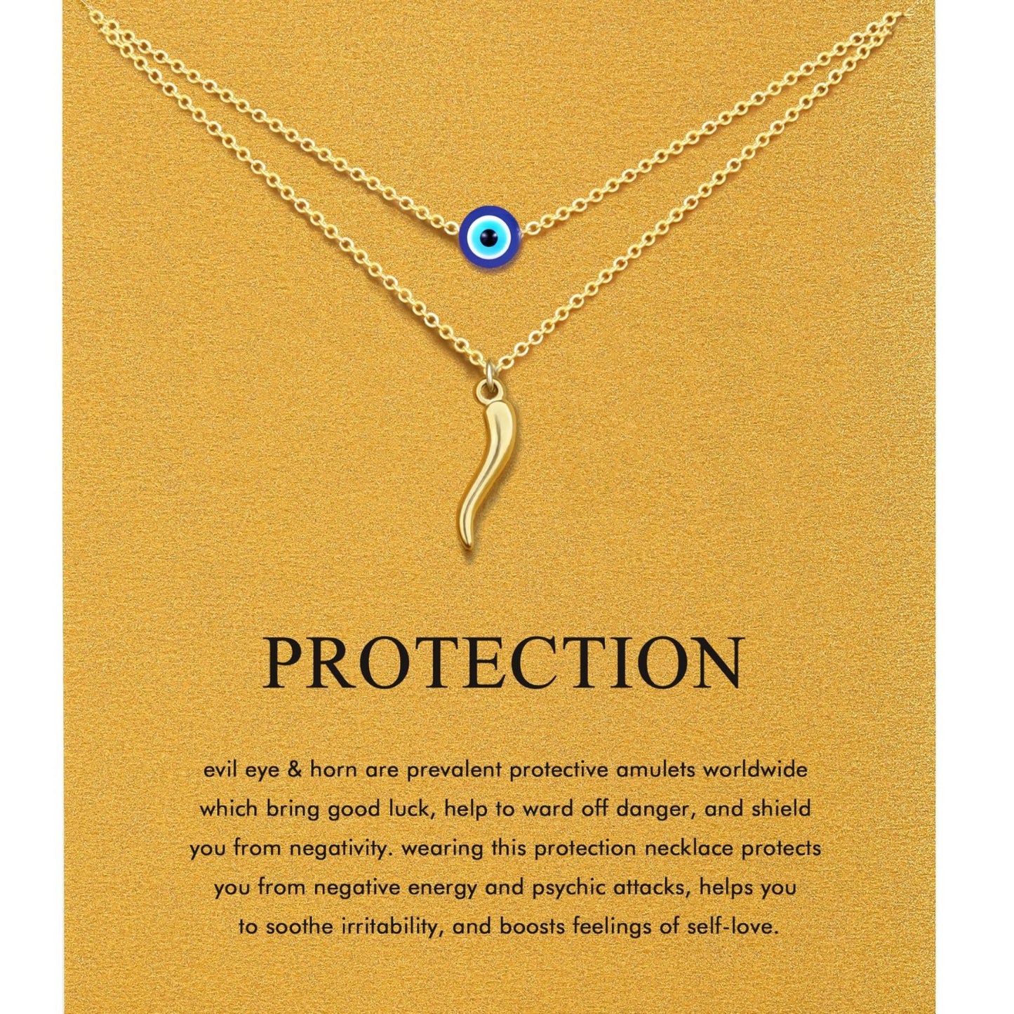 Fashionable Stainless Steel Evil Eye Twisted Horn Chili Pendant Necklace with Cable Chain for Women
