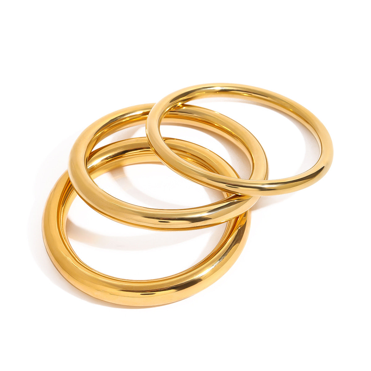 18K Gold Plated Geometric Titanium Steel Bangle