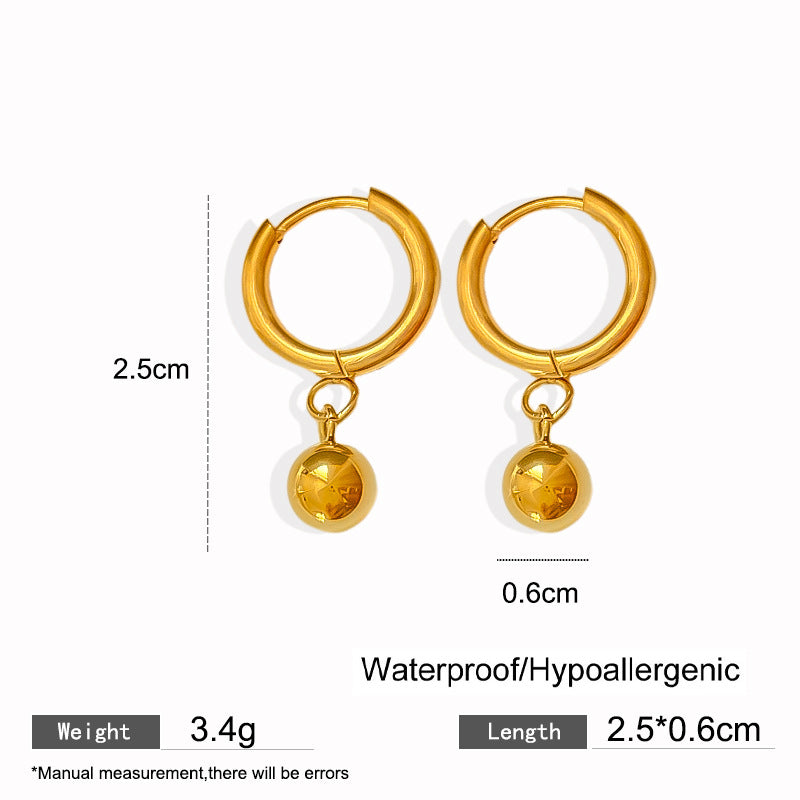 Elegant Titanium Steel Drip Oil Plated Stud Earrings for Women