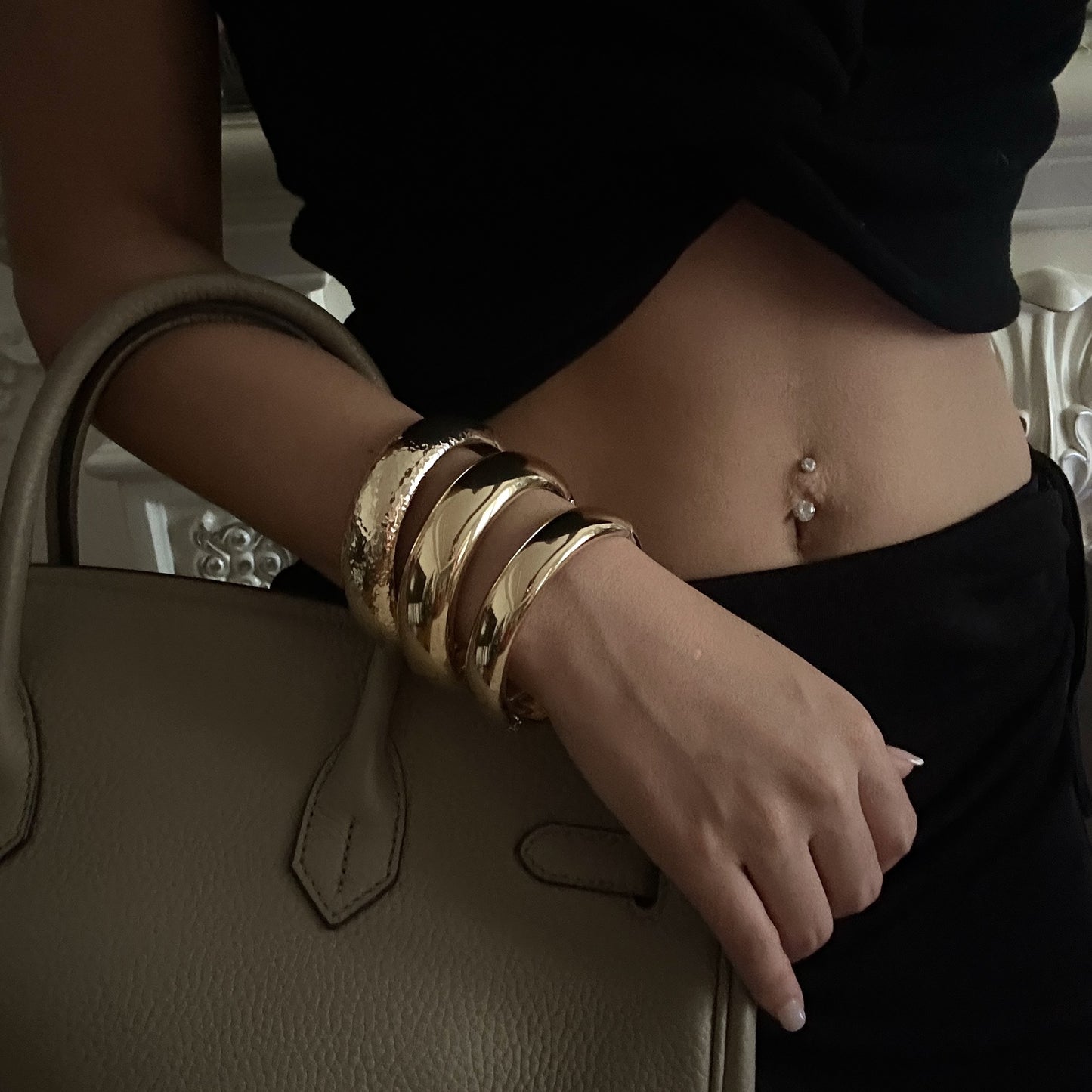 Minimalist Geometric Teardrop Plated Alloy Cuff Bracelet for Women