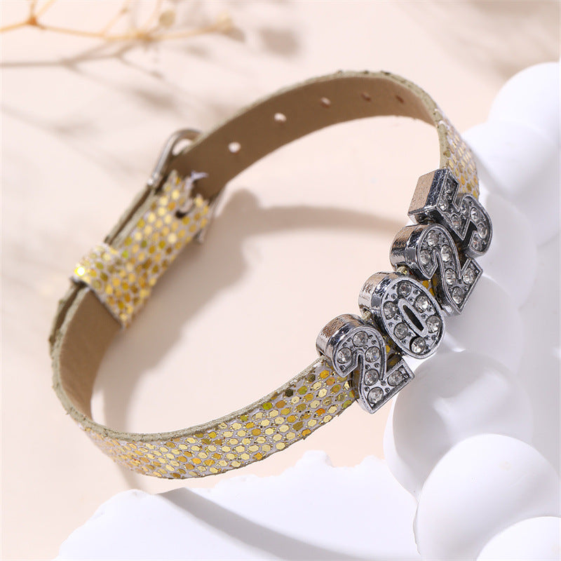 Bracciale in pelle lucido e grazioso per ragazze, stile principessa, con dettagli artigianali