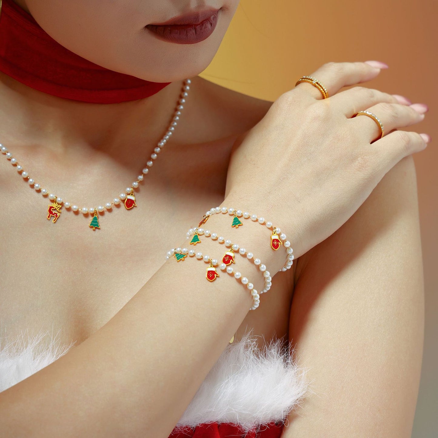 Set Collana e Bracciale con Ciondolo a Forma di Ruota Panoramica in Stile Ufficio alla Moda in Acciaio Inossidabile con Finitura Placcata