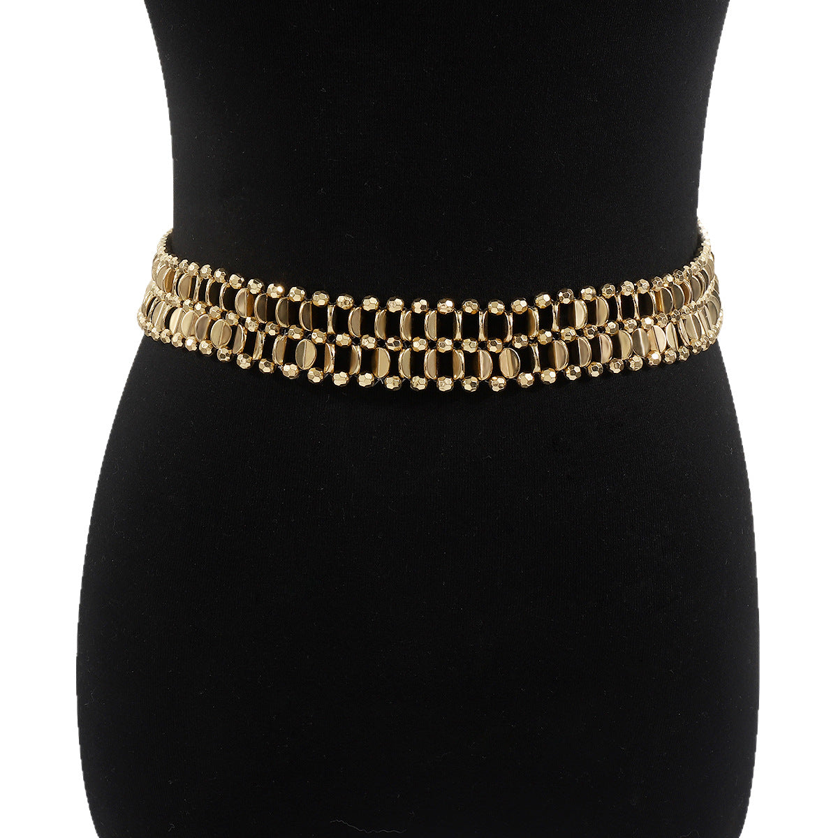 Cadena de cintura de metal de una sola capa estilo punk para mujeres y hombres, cadena de hierro tono dorado con broche de langosta, accesorio de moda versátil para vestidos