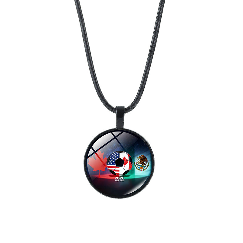 Vintage Sporty Geometric Alloy Plated Crystal Pendant Necklace Unisex