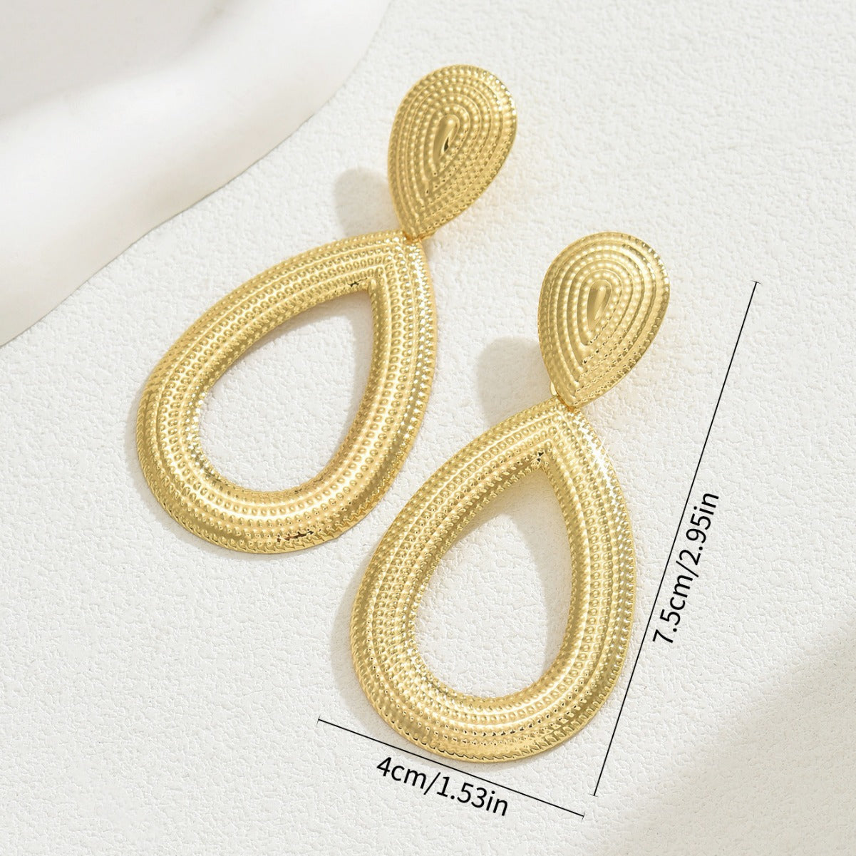 Pendientes Geométricos en Forma de Gota, Minimalistas y Modernos, de Aleación con Acabado Galvanizado para Mujer