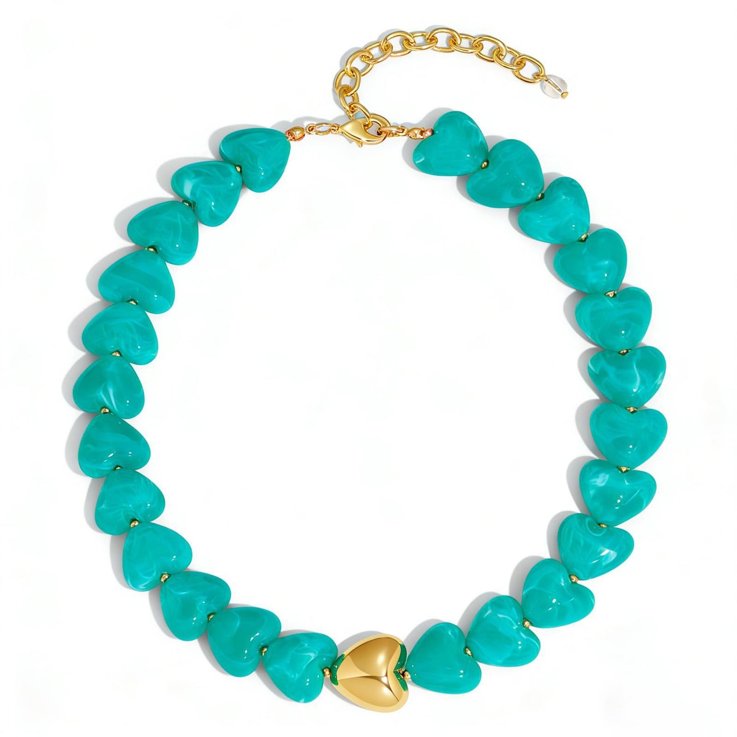 Bohemian Casual Heart Resin Acrylic Pendant Necklace for Women