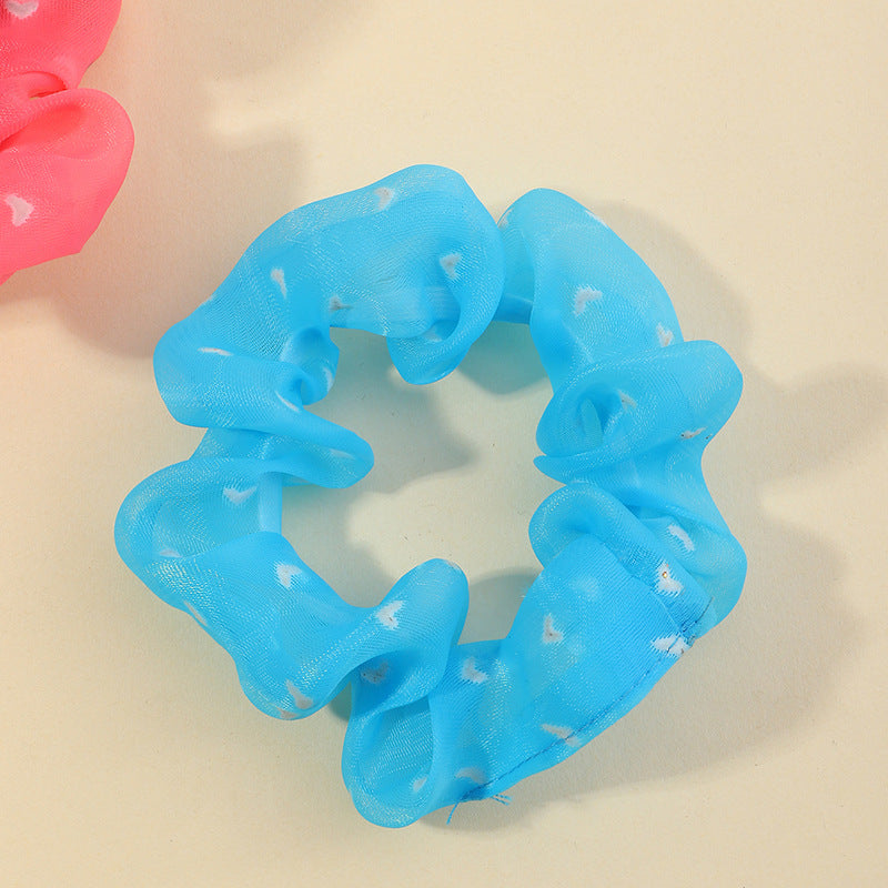 Elastico per Capelli in Pizzo Geometrico Fatto a Mano per Bambini con Stampa a Cuori e Motivo a Farfalla in Tinta Unita