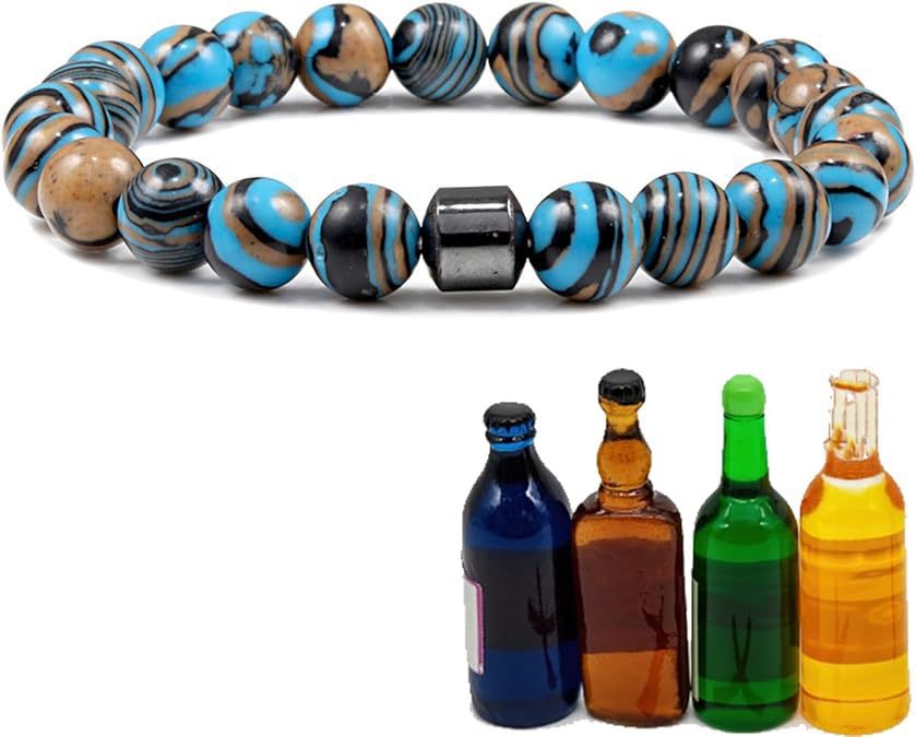 Unisex Magnetic White Pine Black Matte Tiger Eye Agate Beaded Bracelet Geometric Round Gemstone Jewelry