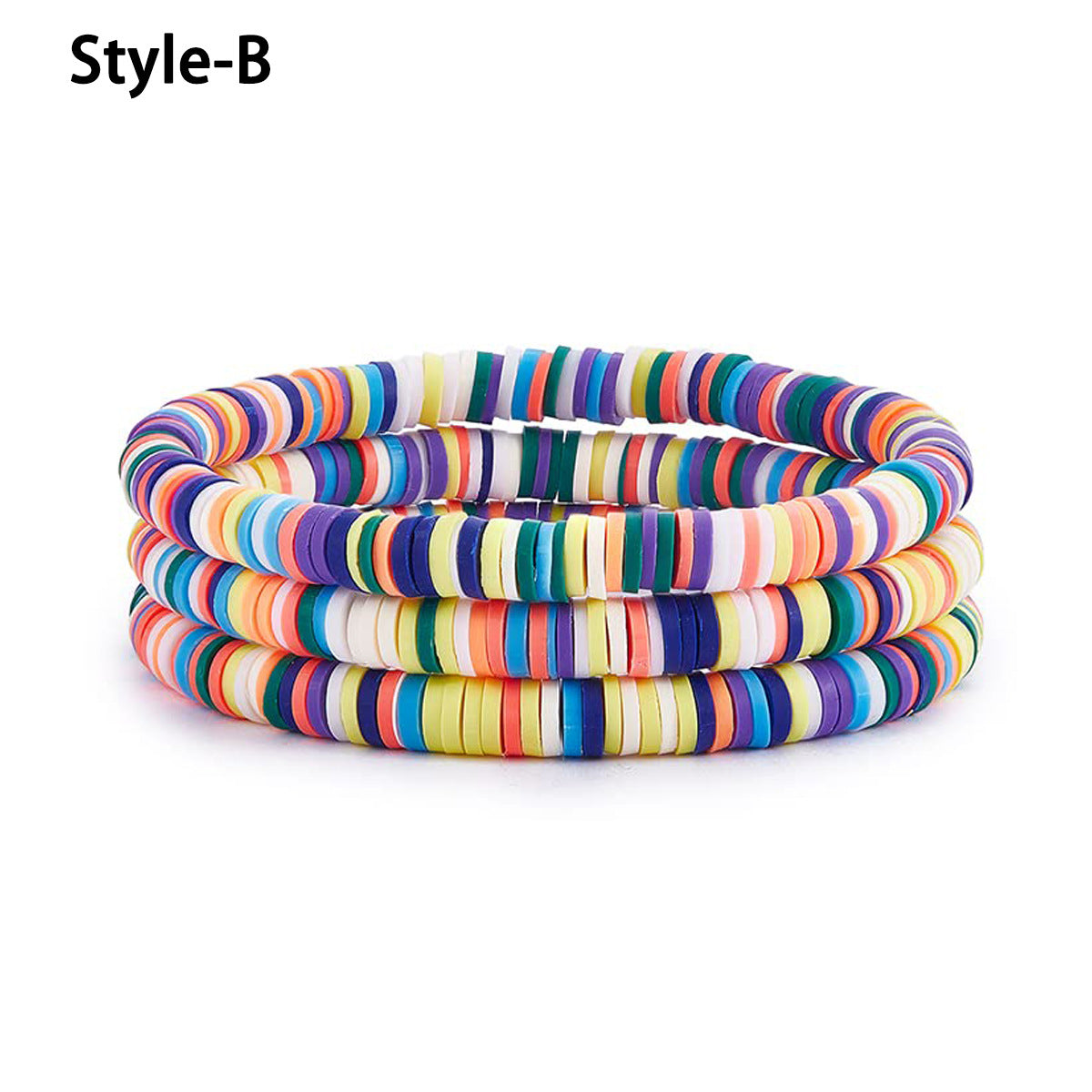Geometric Resin Charm Bar Bracelet Set Unisex Handmade Elastic Beads