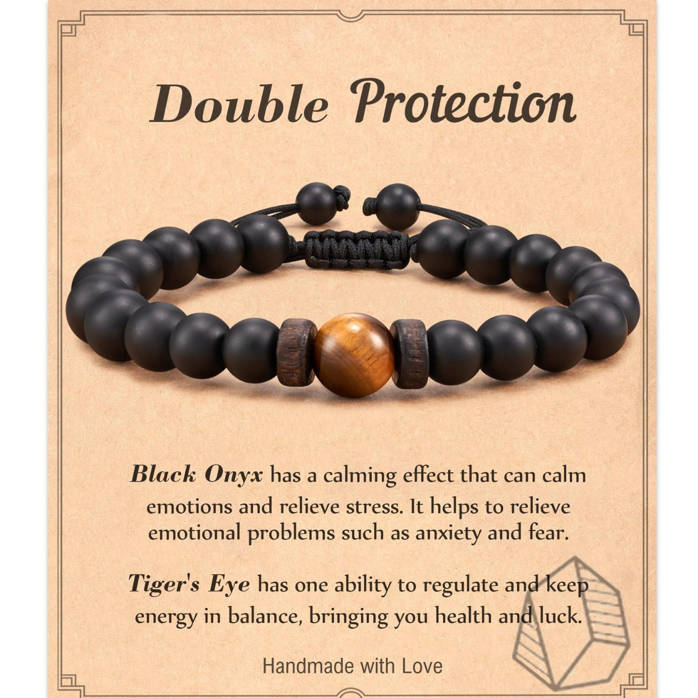 Minimalist Matte Round Geometric Natural Stone Beaded Bracelet Unisex Business Casual Wristband