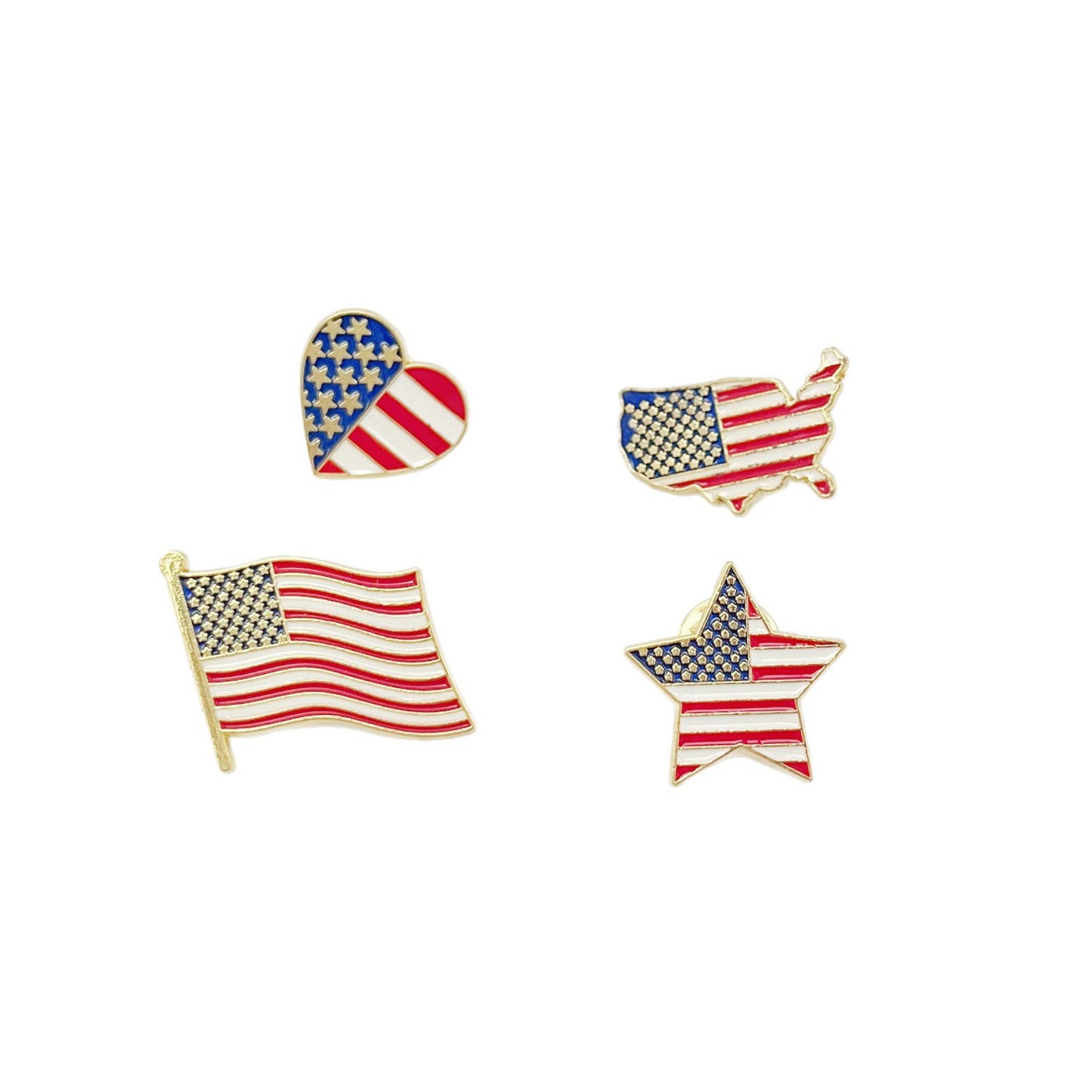 Fashion Business Drip Oil Zinc Alloy Star Heart Brooch Pin for Unisex