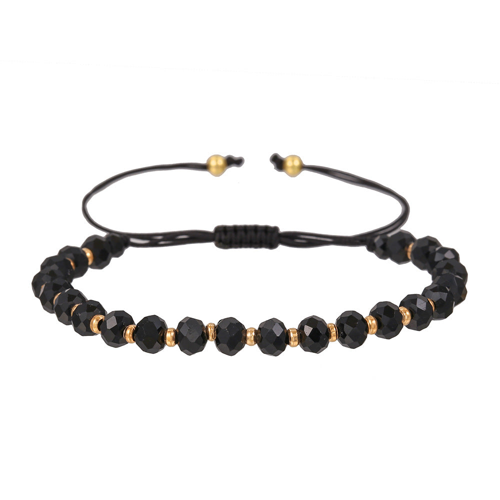 Handmade Geometric Heart Glass Bead and Pearl Bracelet for Women