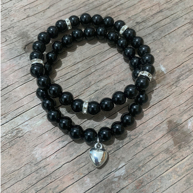 Unisex Geometric Alloy Bracelet Set with Tiger Eye, Green Aventurine and Red Agate Beads