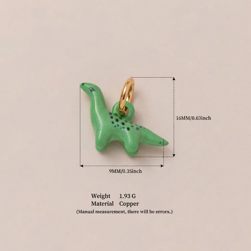 Minimalist Colorful Animal Drip Oil Plated Brass Shoe Charm Pendant
