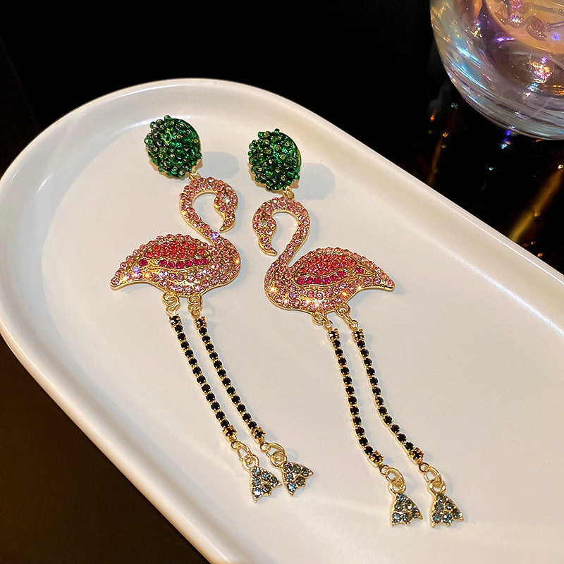 Vintage-Style Parrot-Shaped Earrings in Gold-Plated Copper with 925 Sterling Silver Posts for Women