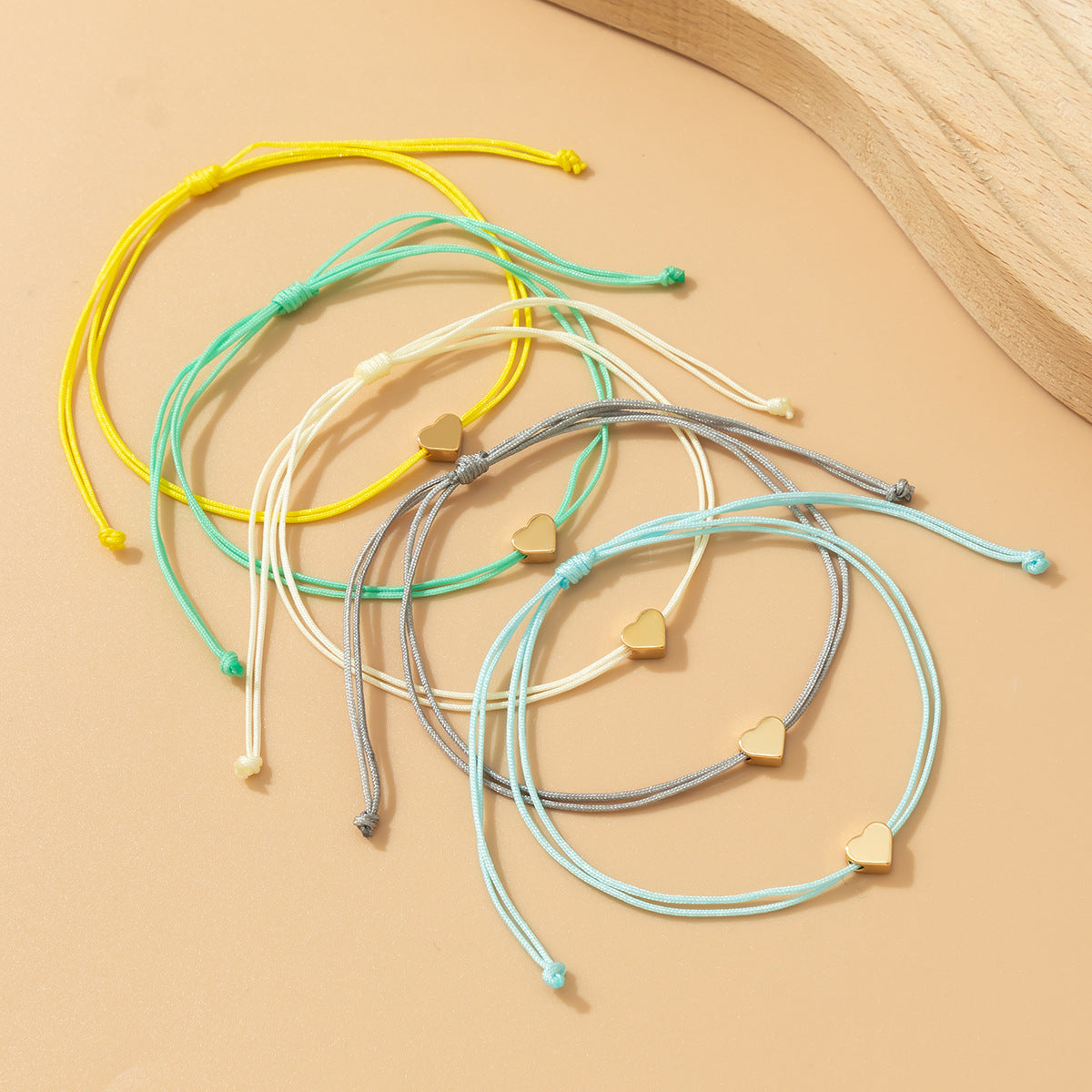 Minimalist Sweet Heart Shape Bracelet Set for Women