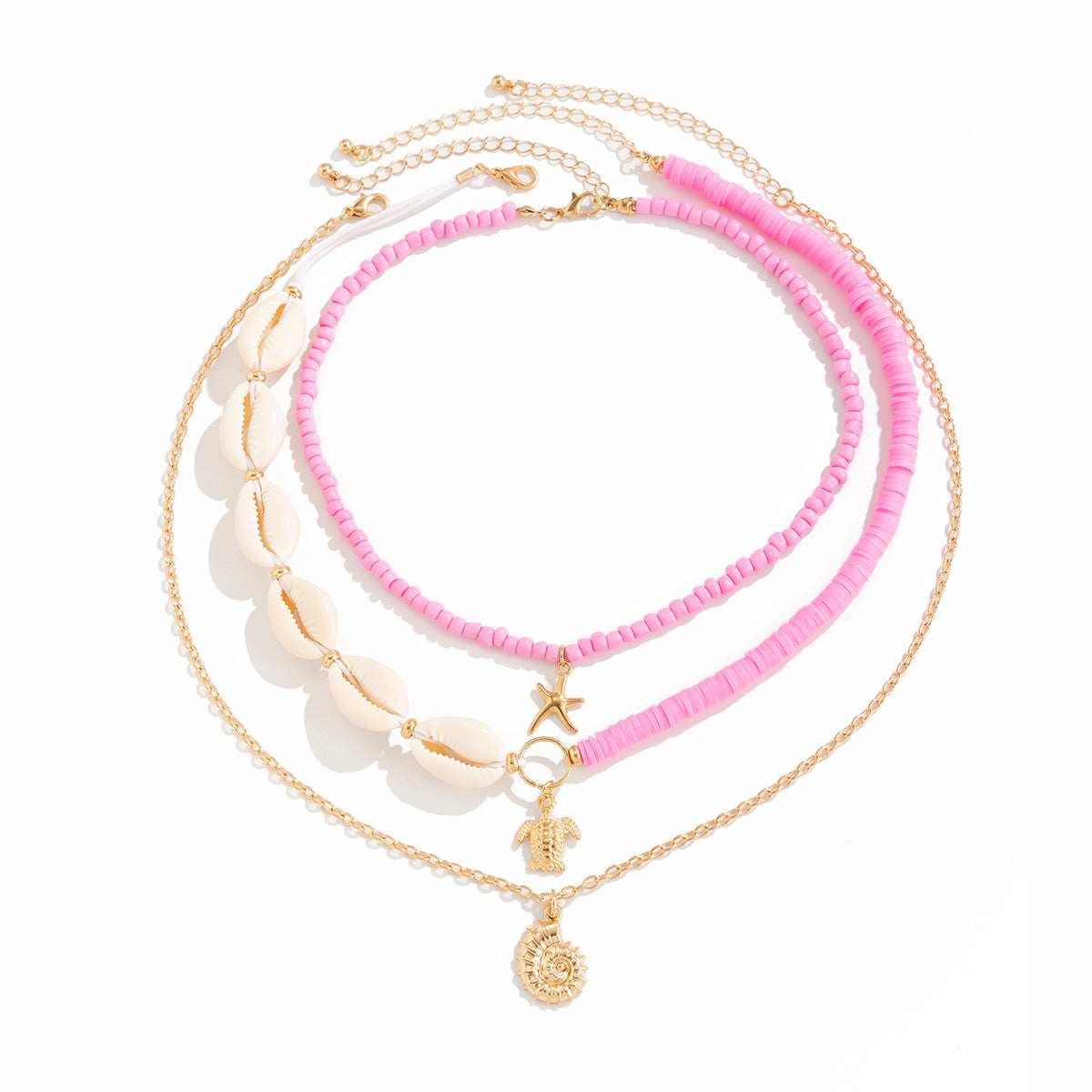 Collana da Donna in Lega con Pendente a Stella e Forme Geometriche, Stile Vacanza, con Nappe