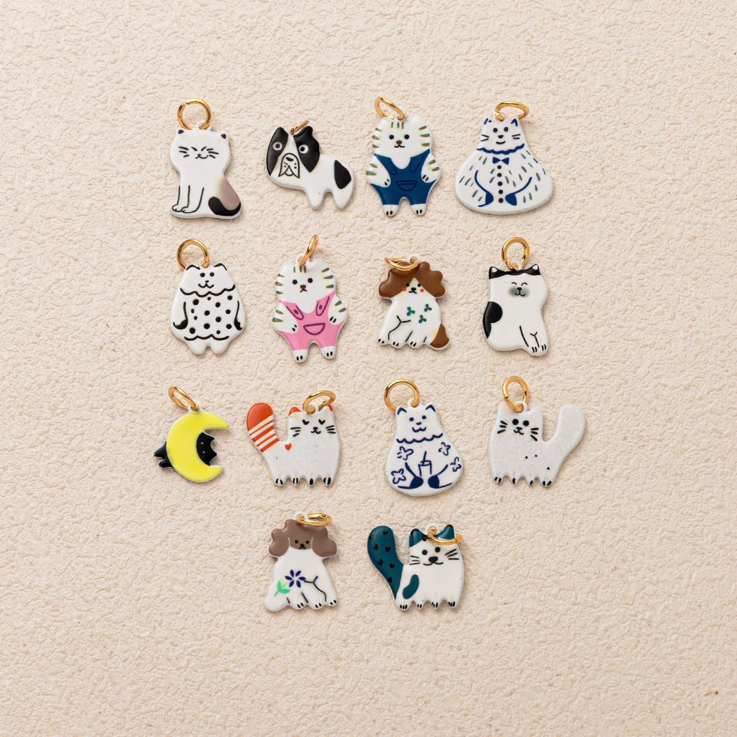 Luxury Casual Hand-Painted Animal Ceramic Pendant Stainless Steel Necklace for Unisex