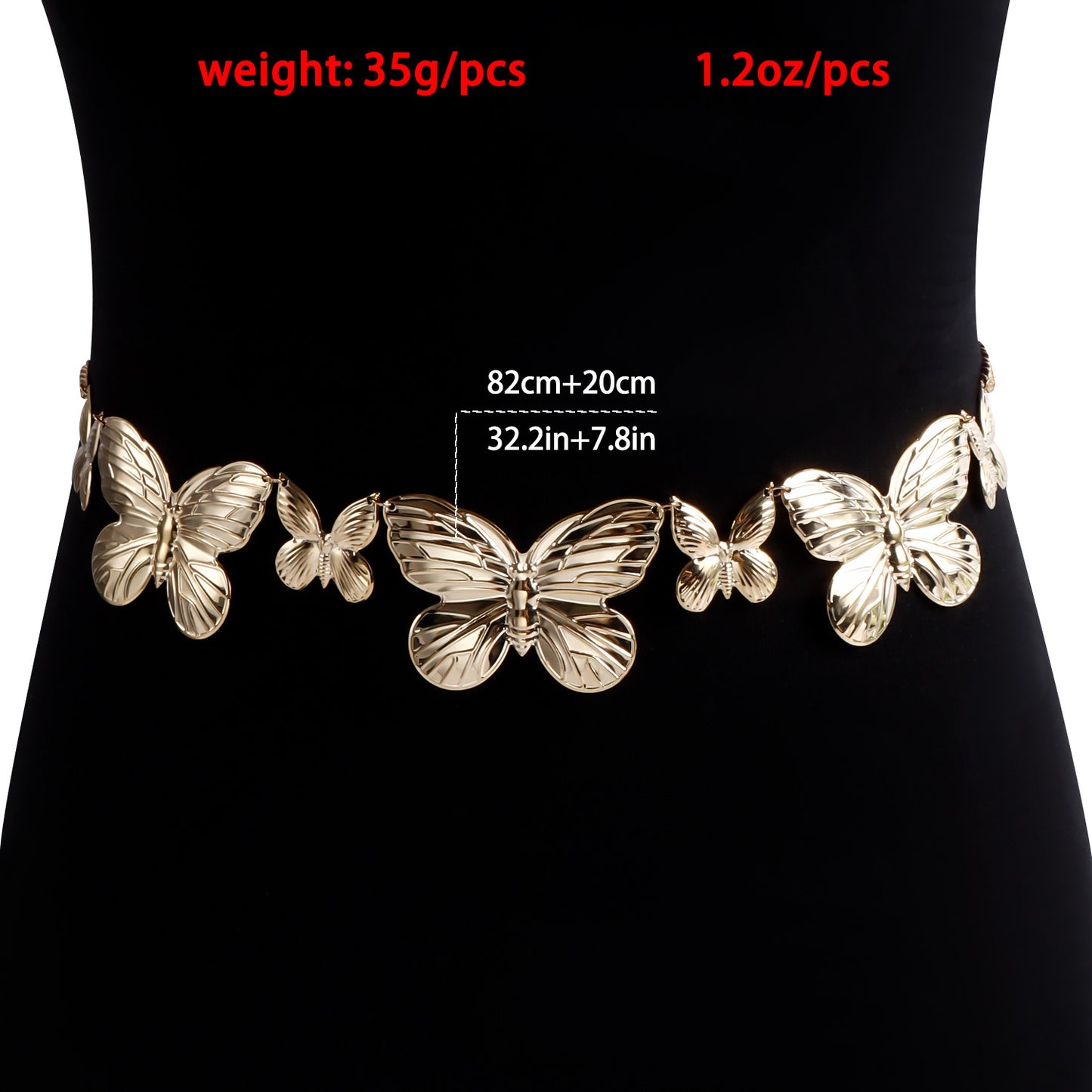 Casual Punk Striped Butterfly Metal Body Chain for Women
