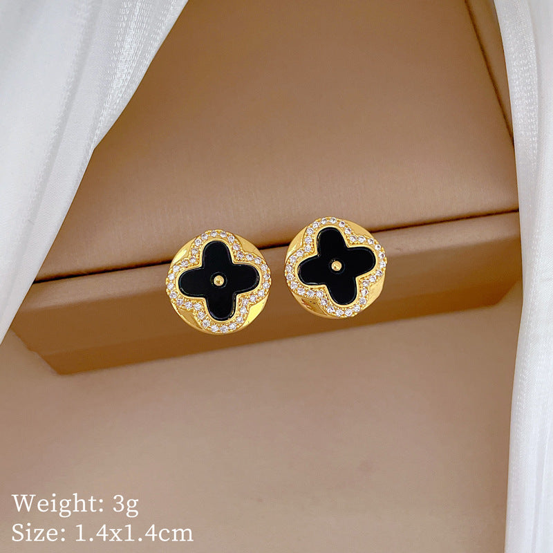 Geometric Stud Earrings for Women with Plated Copper Design, Elegant Long Tassel Drop Earrings, Sweet Style Jewelry
