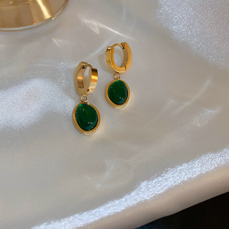 Chic Vintage Heart-Shaped Enamel Earrings with 925 Sterling Silver Posts for Women