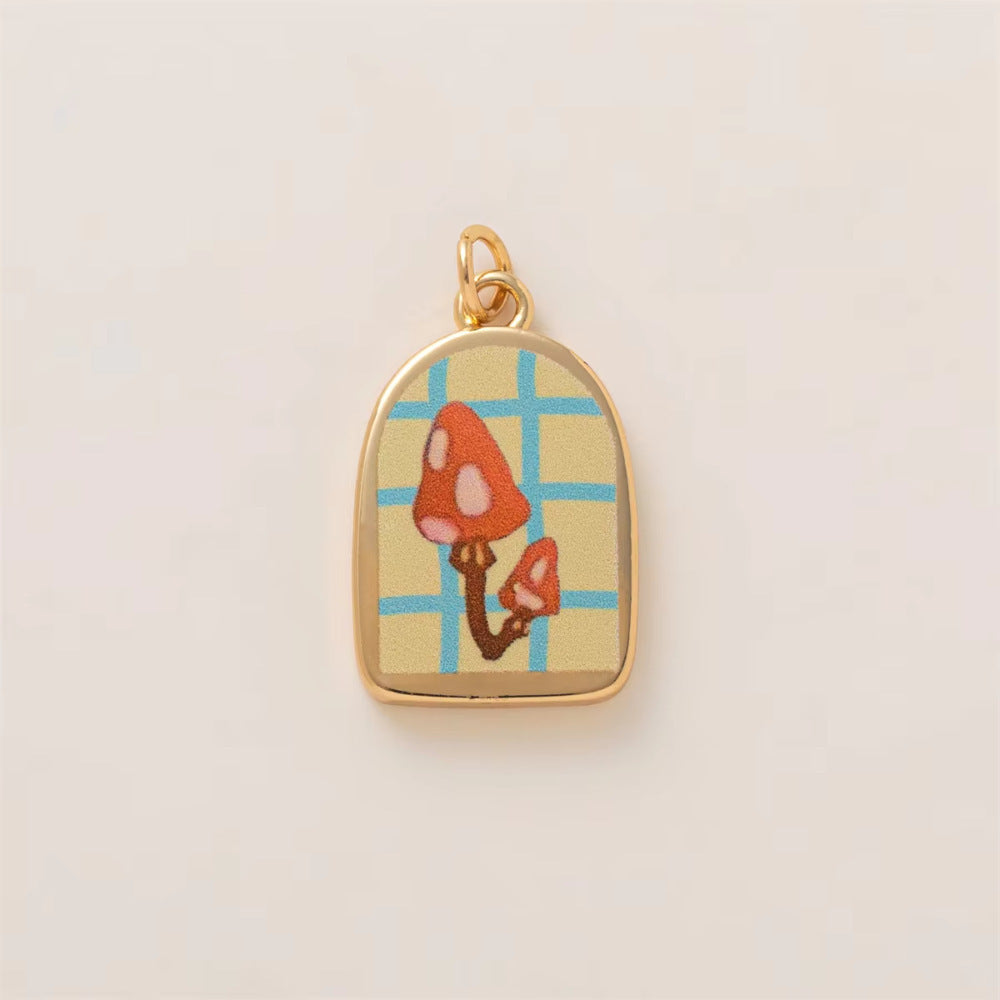 Minimalist Floral Pattern Brass PVD Plated Charm Bar