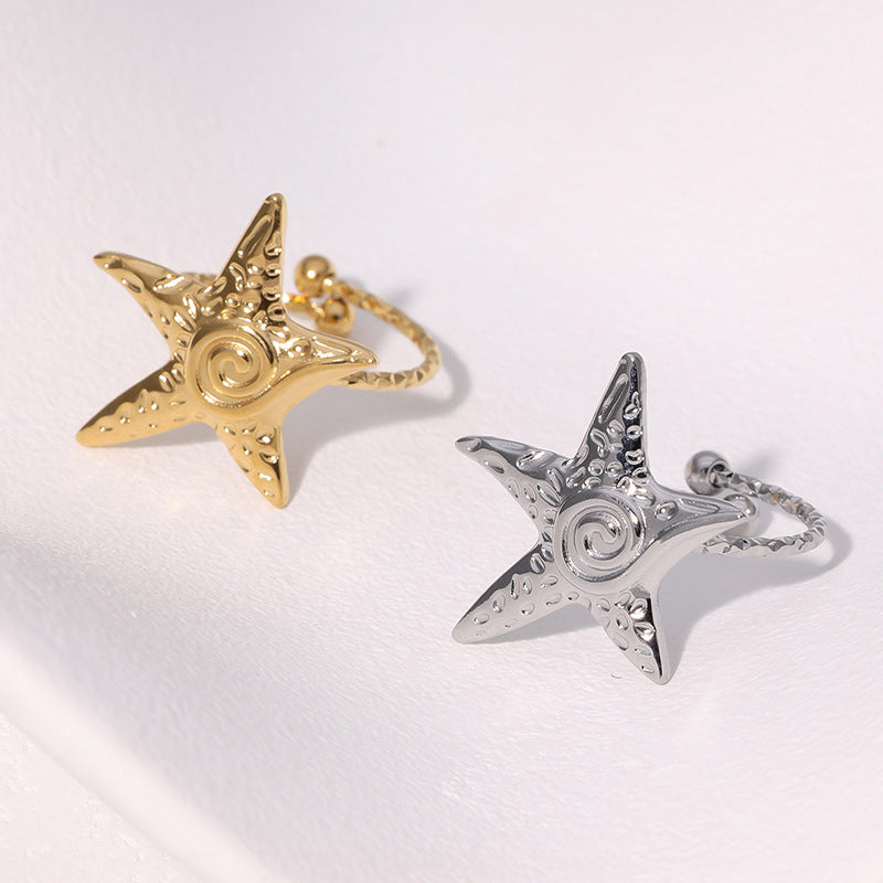 Fashion Minimalist Irregular Star Shaped 18K Gold Plated Stainless Steel Open Ring for Women