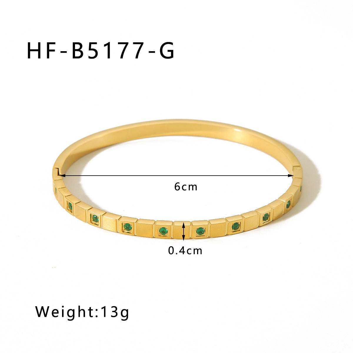 Bracciale Minimalista in Acciaio Inossidabile con Intarsio di Zirconi Smeraldo, Design Geometrico Quadrato in Acciaio al Titanio, Gioiello Elegante da Donna