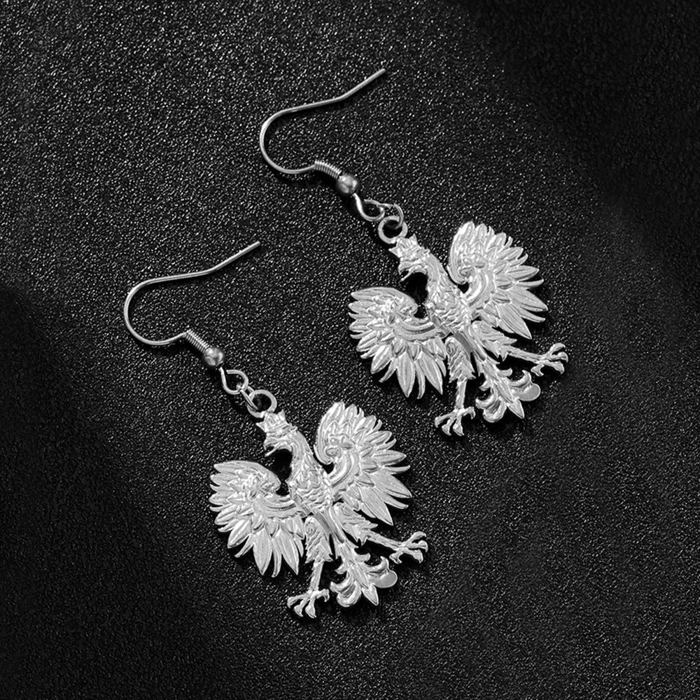 Orecchini minimalistici in acciaio al titanio a forma di aquila con finitura placcata per gioielli da donna alla moda