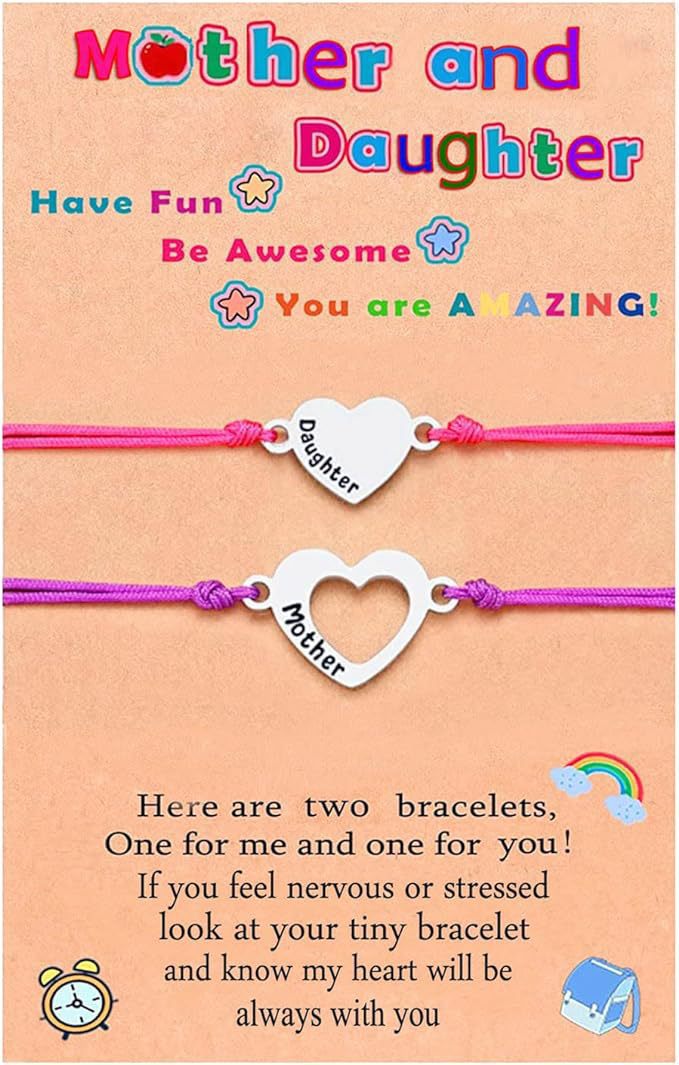 Sweet Heart Shape Handmade Braided Bracelet Unisex Gift Set with Card