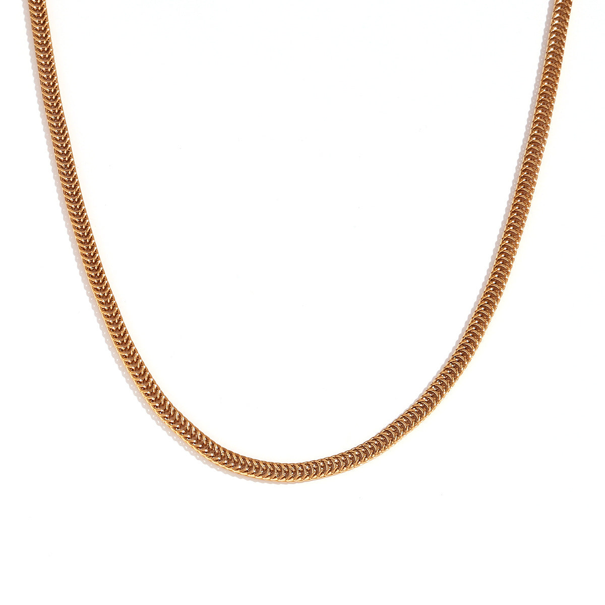 Minimalist Geometric Titanium Steel Plated 18K Gold Fox Tail Chain Bracelet Necklace for Women