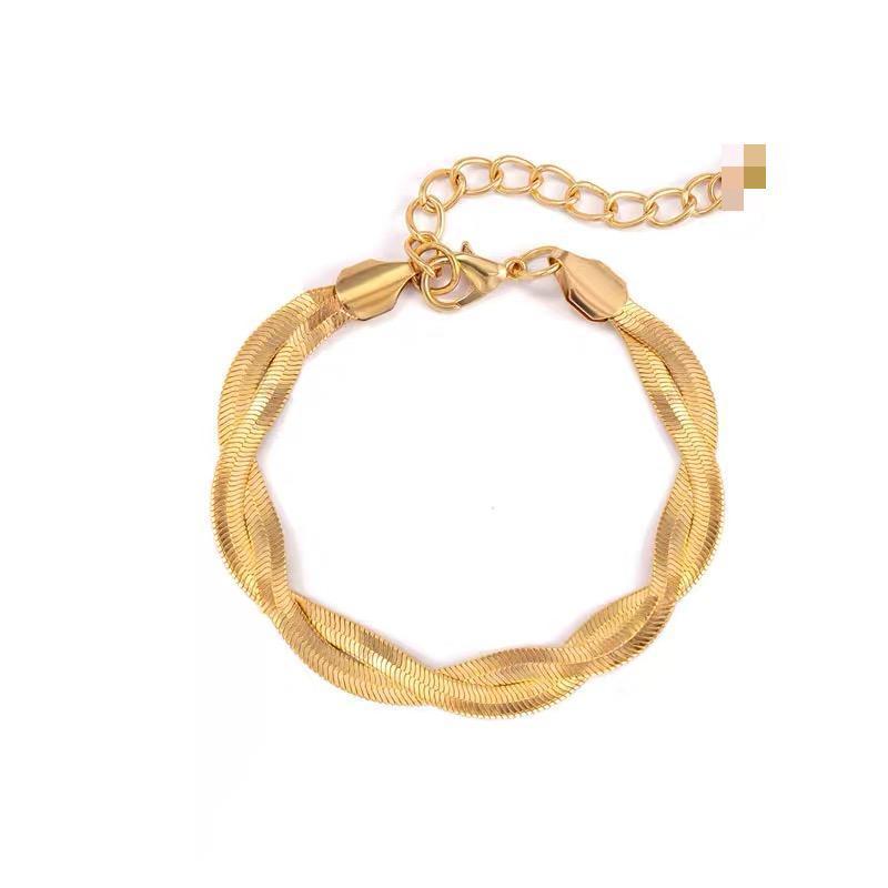 Minimalist Geometric Titanium Steel Plated Blade Chain Necklace for Women
