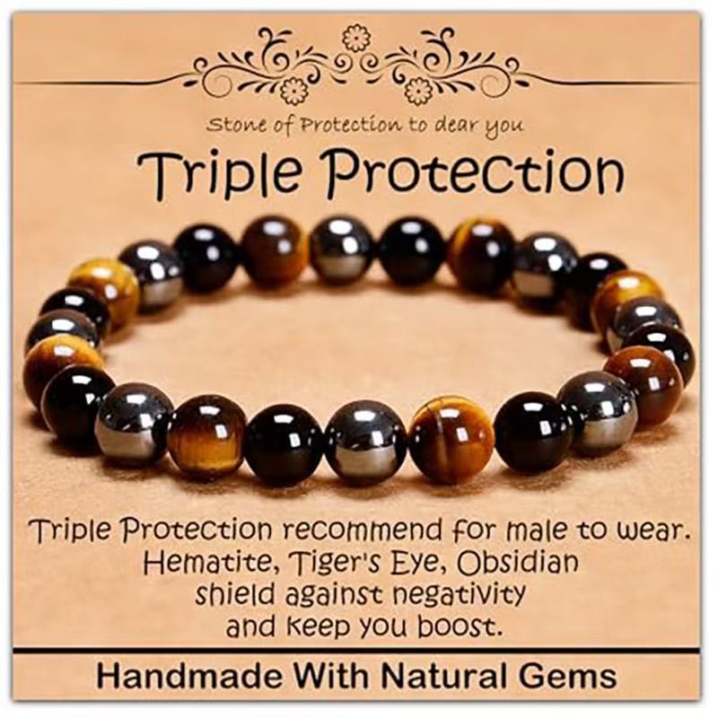 Minimalist Natural Stone Beaded Bracelet Unisex Geometric Round Handmade Jewelry Gift