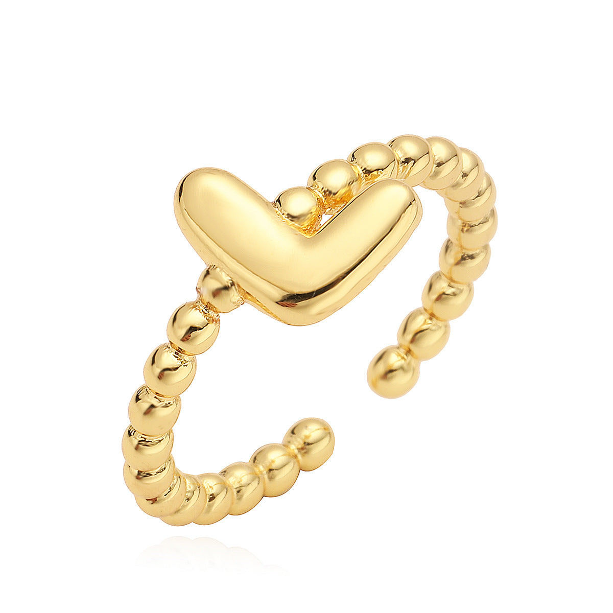Minimalist 18K Gold Plated Brass Letter Ring for Women