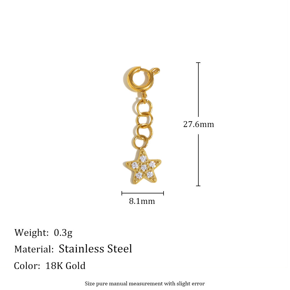 Geometric Heart Pendant with Spring Clasp in Stainless Steel Plated with 18K Gold for Fashionable Office Wear